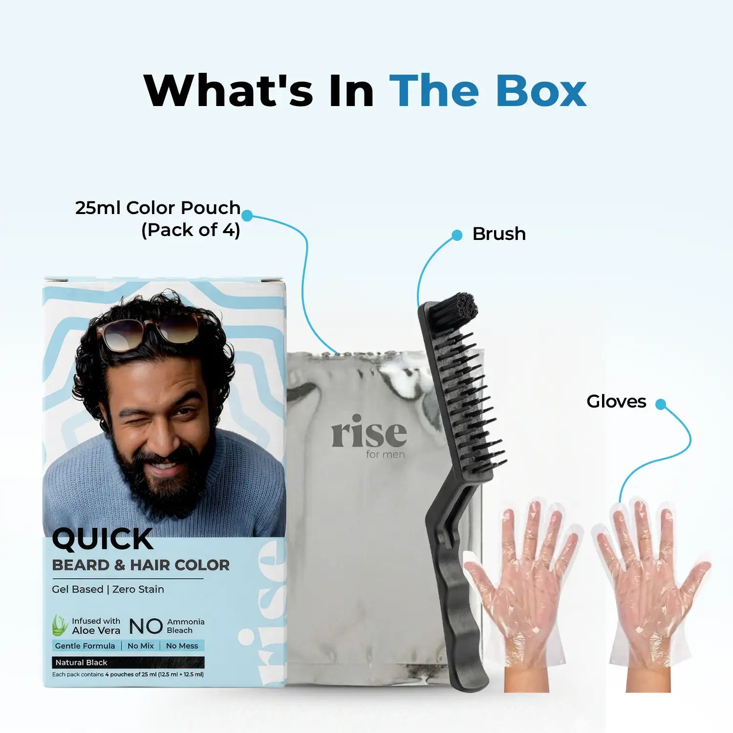 Quick Beard &amp; Hair Color (Sachet, Pack of 4)